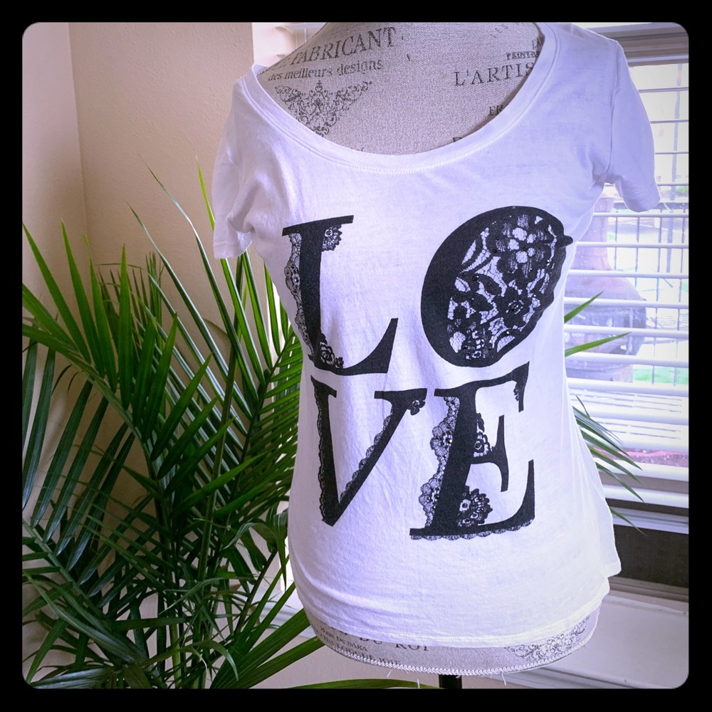 Fun Black Lace Love T-Shirt